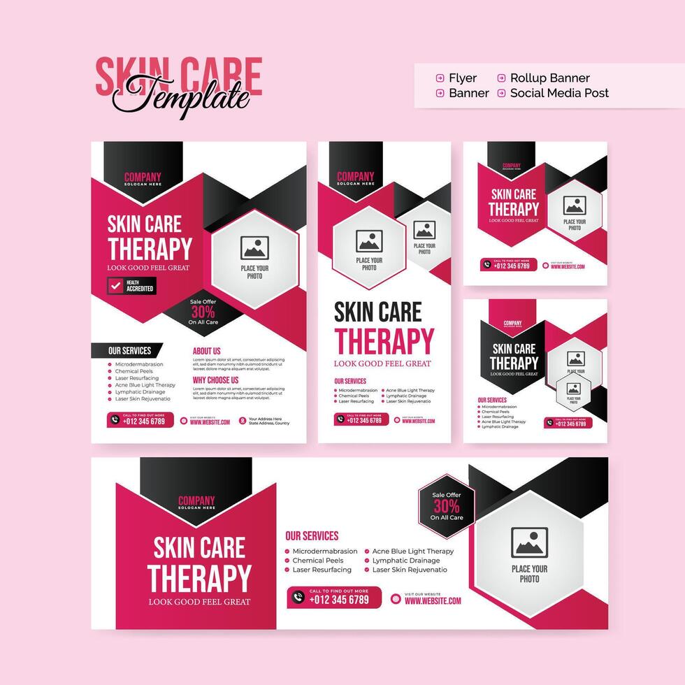 creative and modern flyer rollup banner social media post banner template bundle collection vector