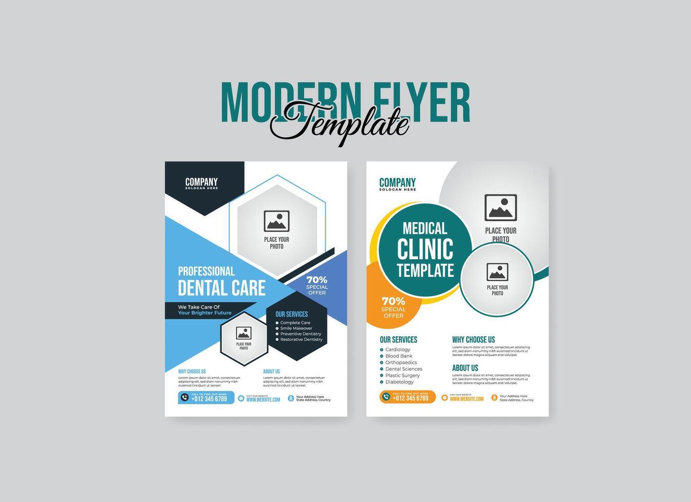 creative and modern flyer rollup banner social media post banner template bundle collection vector