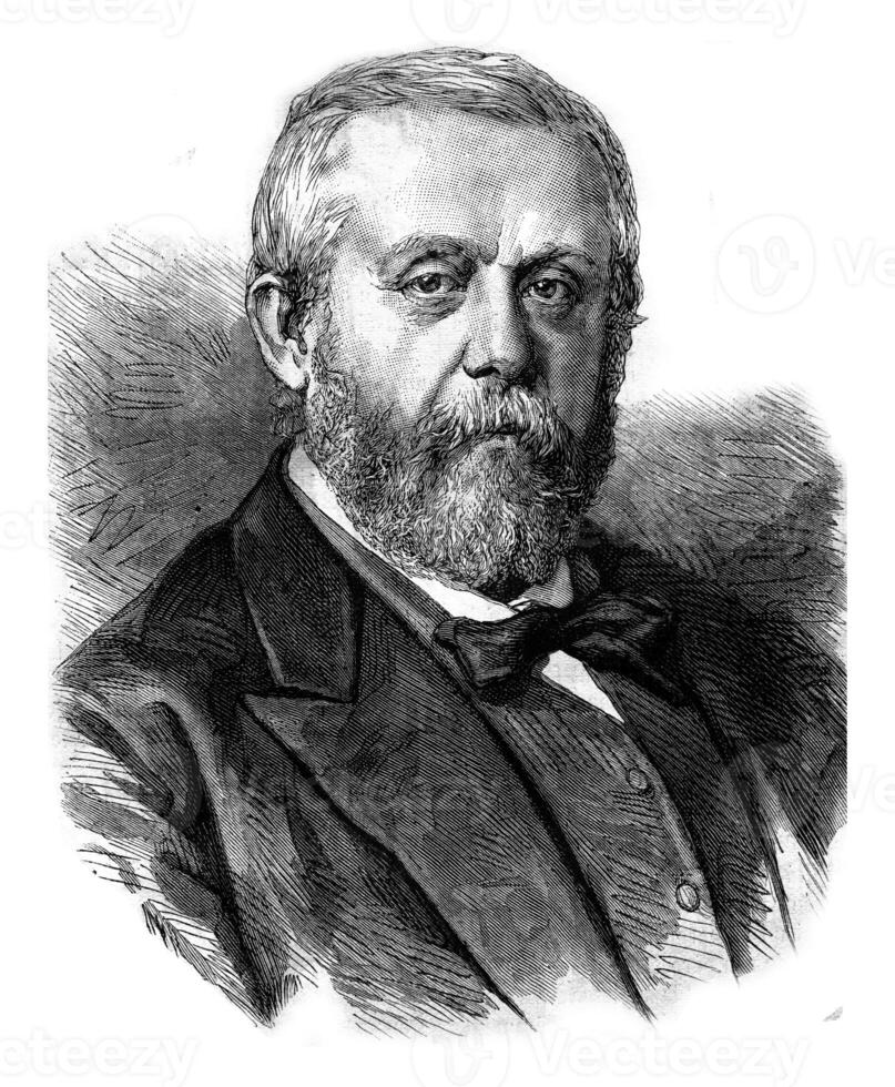 Jean-Joseph Perraud, vintage engraving. photo