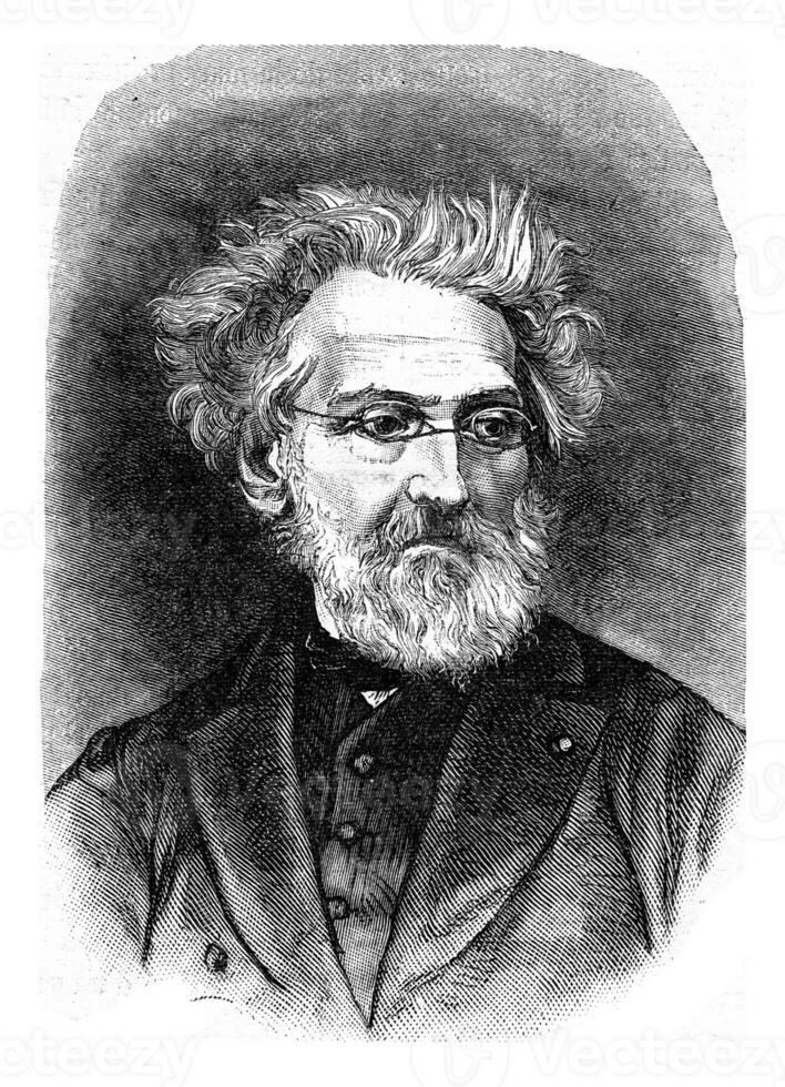 Leon Cogniet, vintage engraving. photo