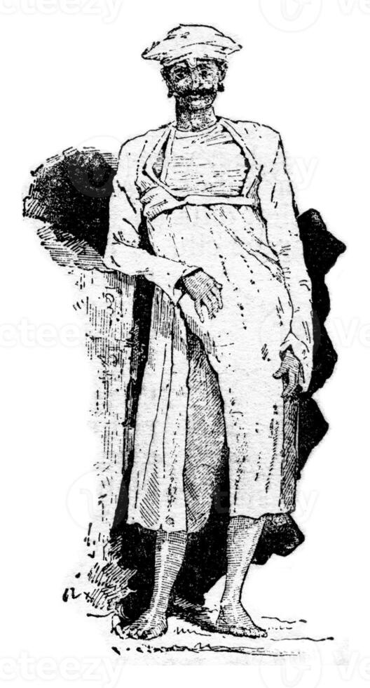 Brahmin, vintage engraving. photo