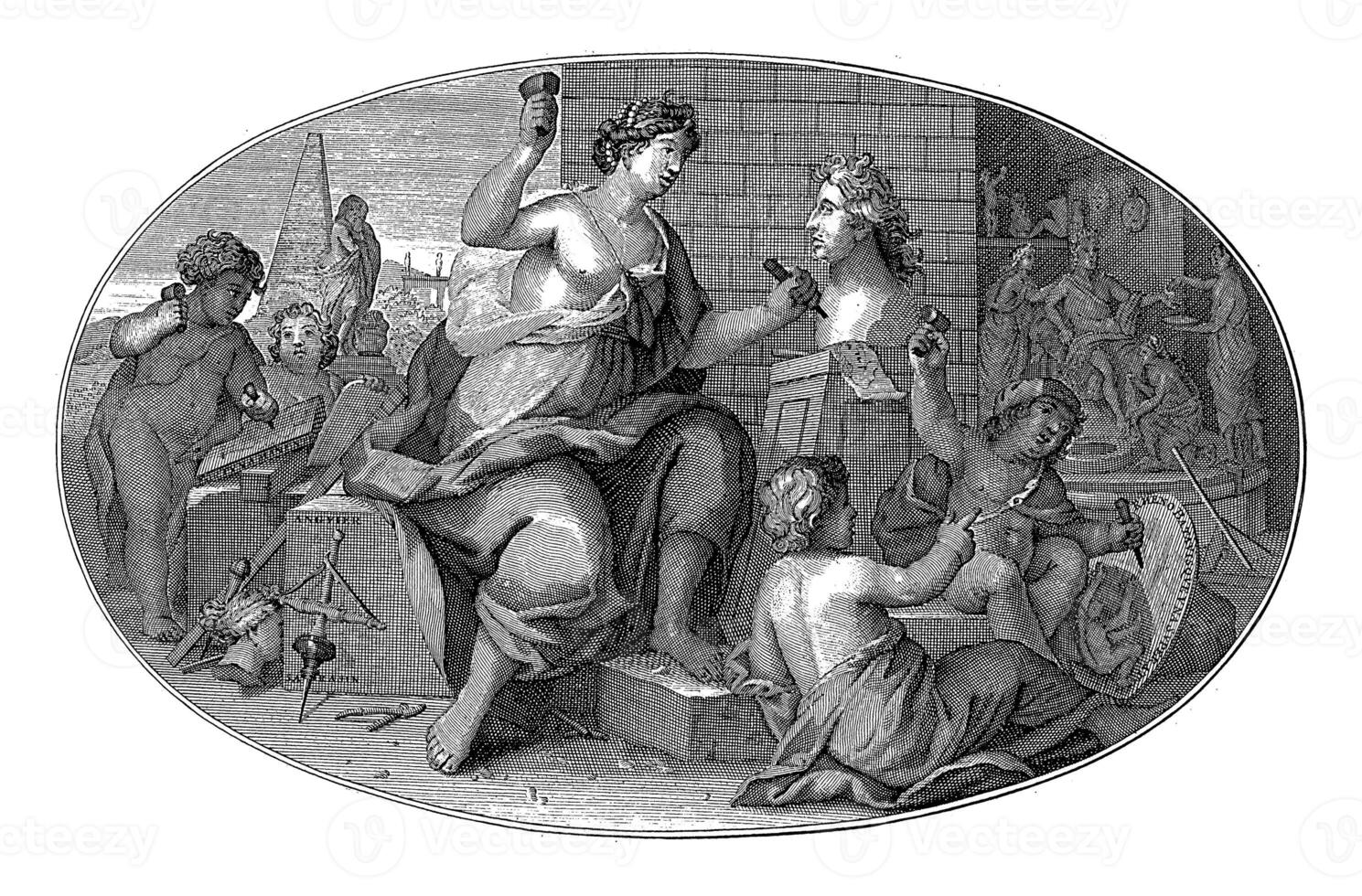 Sculpture, after Louis Cossin, after Jacques-Antoine Friquet de Vauroze, vintage illustration. photo