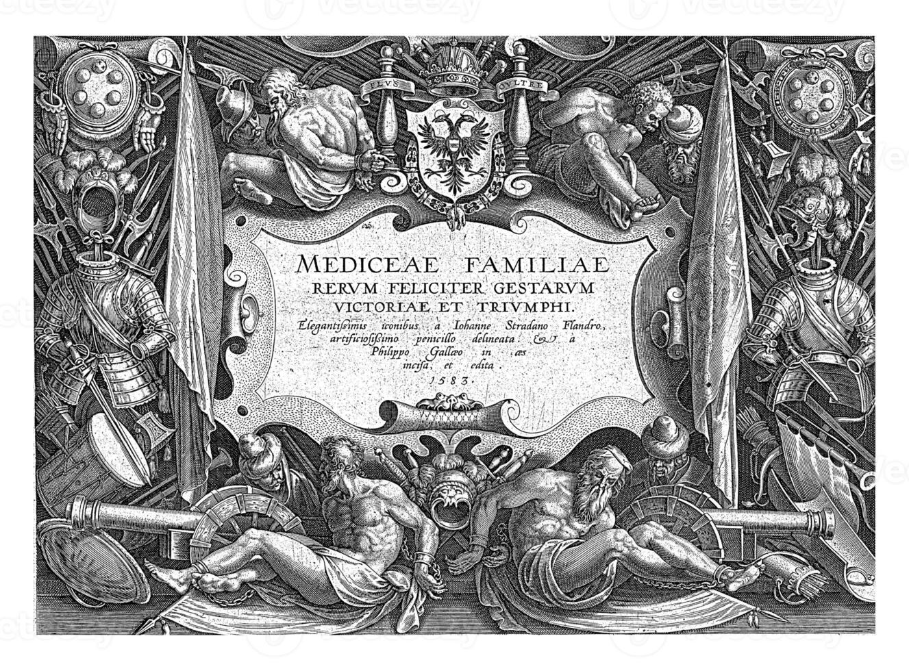 Title print of the series Mediceae Familiae, vintage illustration. photo