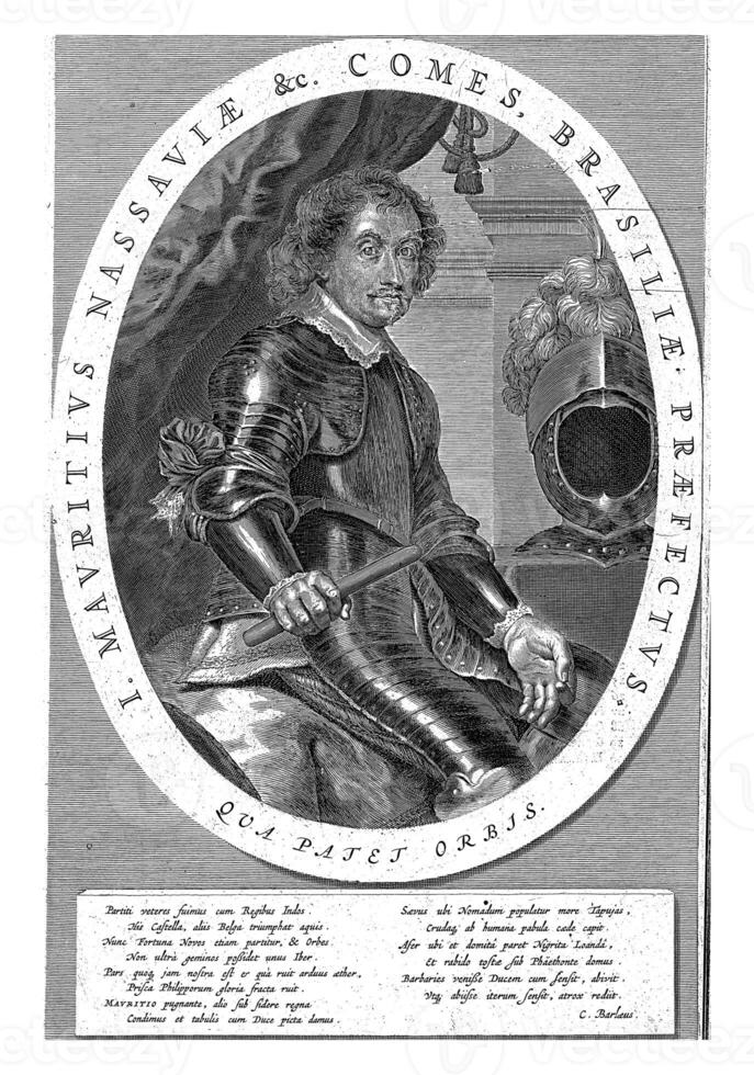 Portrait of John Maurice, Prince of Nassau-Siegen, 1647, vintage illustration. photo