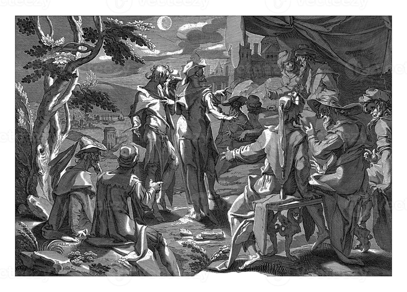 Judges of Athens on the Areopagus, vintage illustration. photo