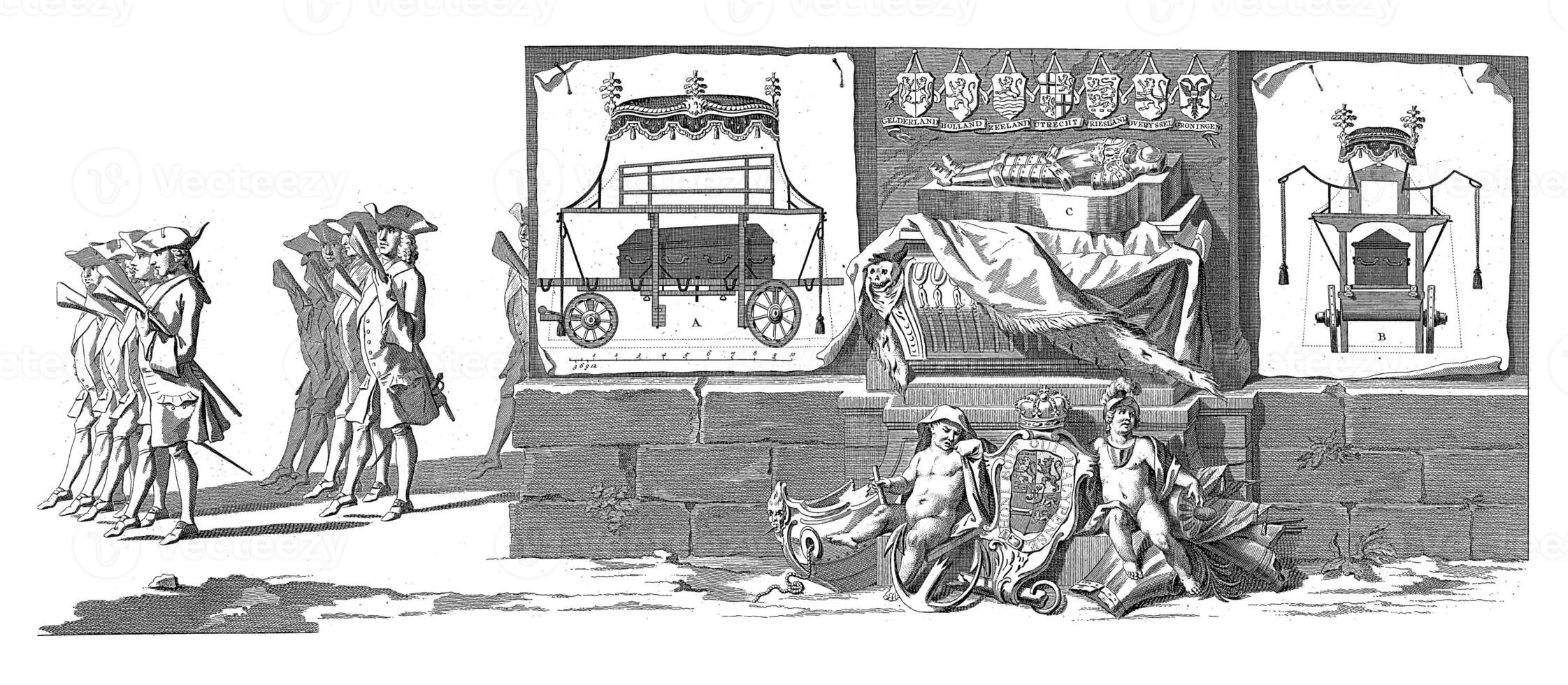 Corpse station of Willem IV, vintage illustration. photo