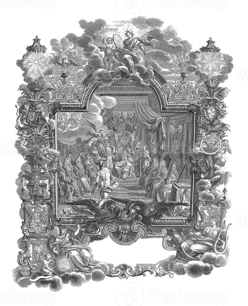 Election of Charles III to German Emperor Charles VI, 1711, vintage illustration. photo