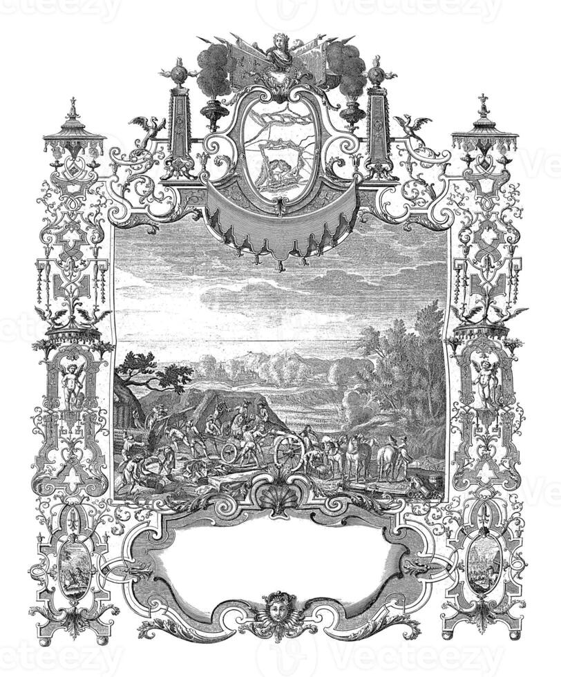 Capture of Tortona, 1706, vintage illustration. photo