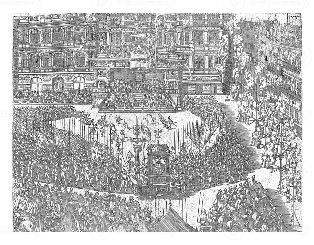Taking the oath on the Grote Markt, 1582, anonymous, 1582, vintage illustration. photo