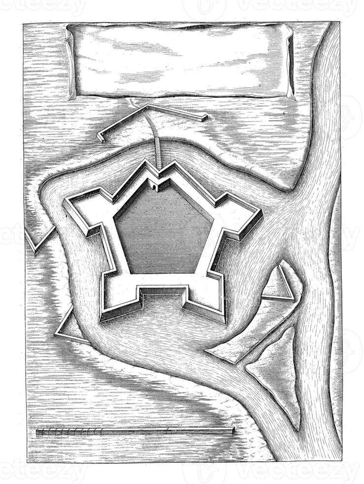 Fort Sint-Anthonie, vintage illustration. photo