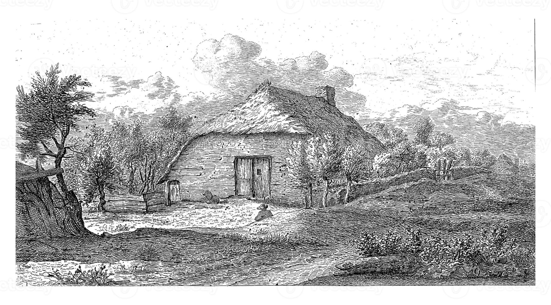 Farmhouse with straw roof photo