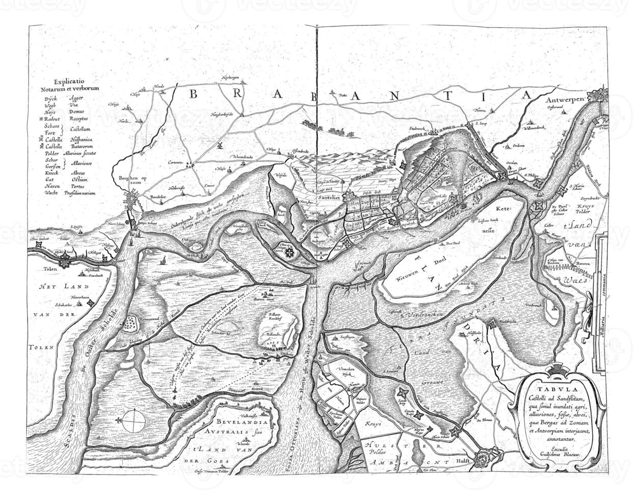 Forts on the Ooster, vintage illustration. photo