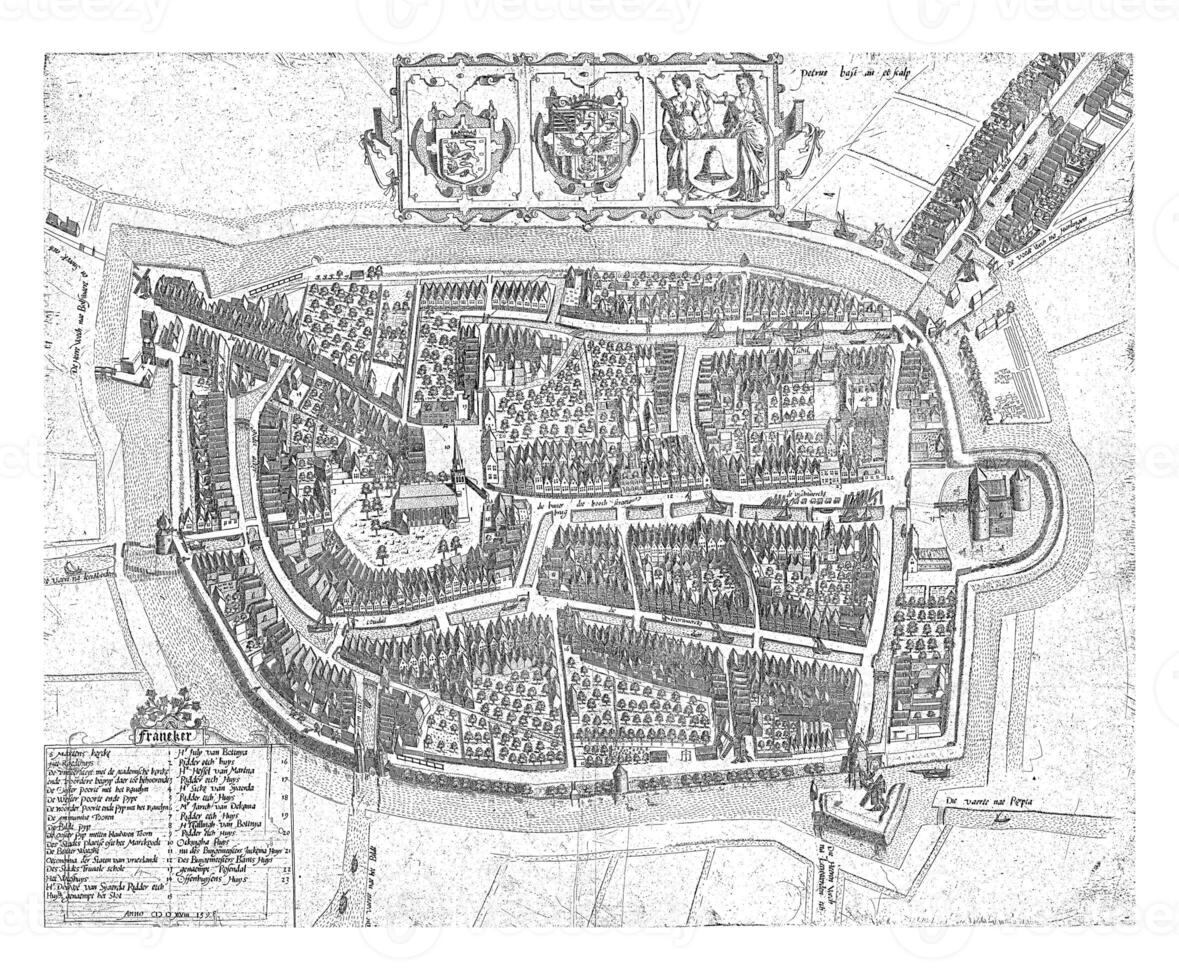 mapa de franco, 1598, pieter líber, 1598 foto