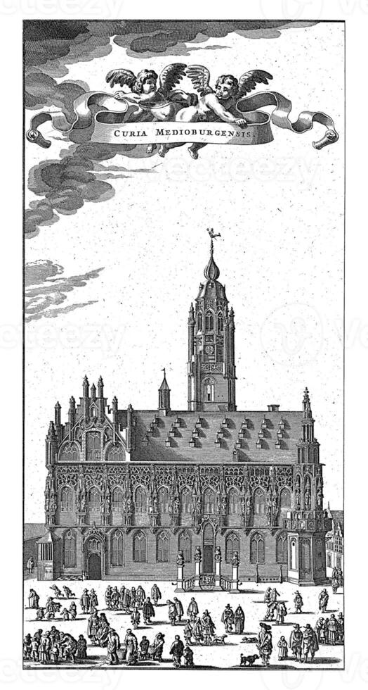View of the town hall of Middelburg, Pieter Hendricksz. Schut, 1652-1679 photo