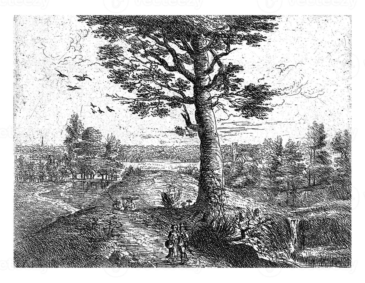 Landscape with a Walking Couple photo