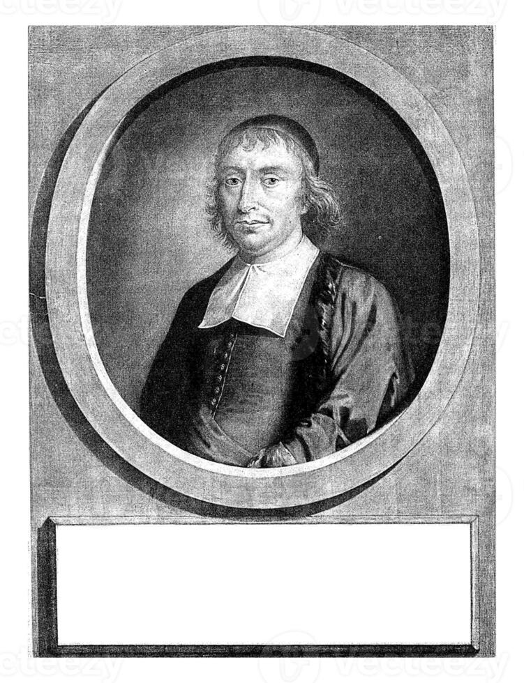 Portrait of the preacher Cornelius van Aken, Jeremias van Schaak, after Monogrammist WH inventor, 1690 - 1727 photo