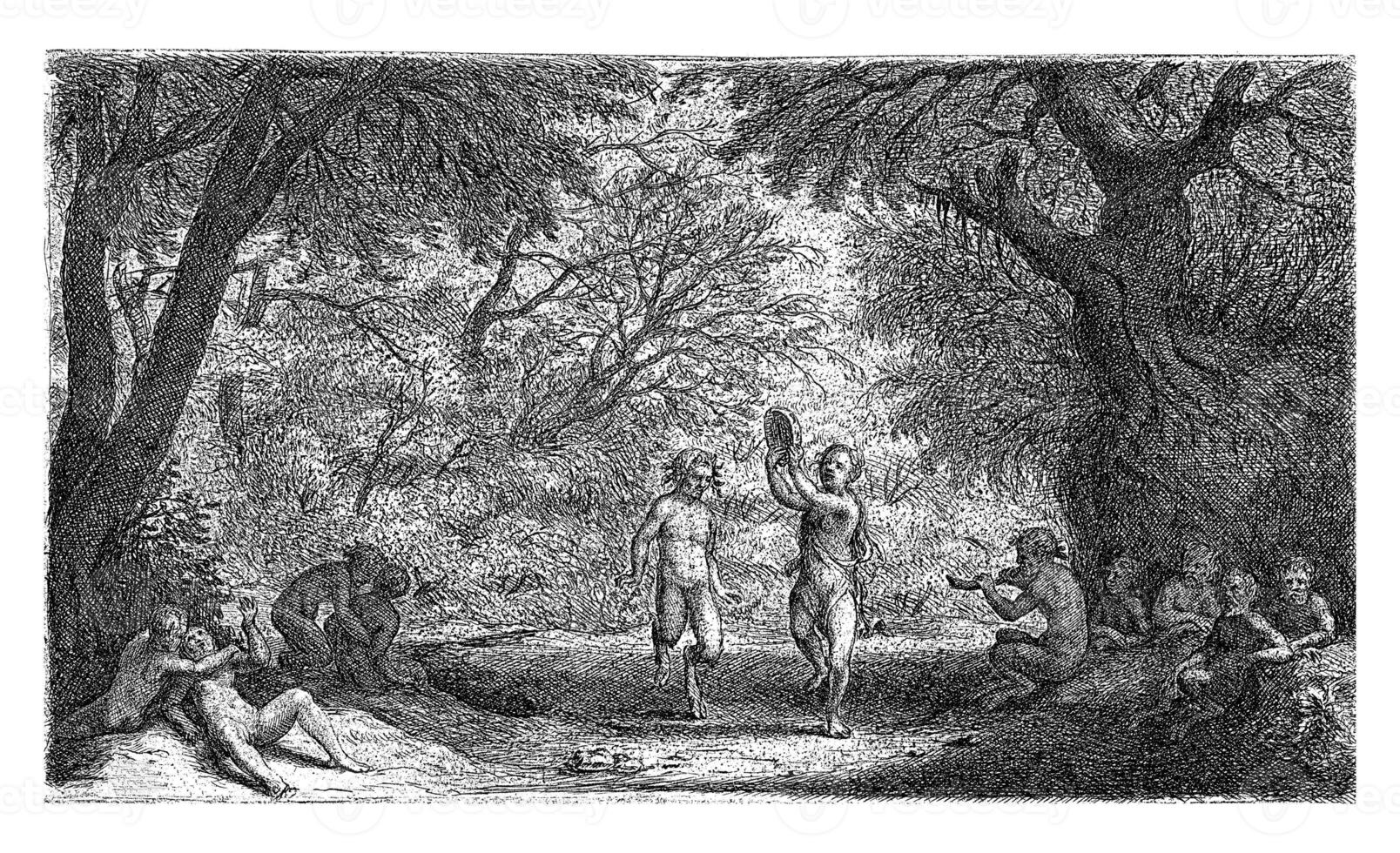 Feasting Satyrs and Wood Nymphs, Willem Basse, 1633 - 1672 photo