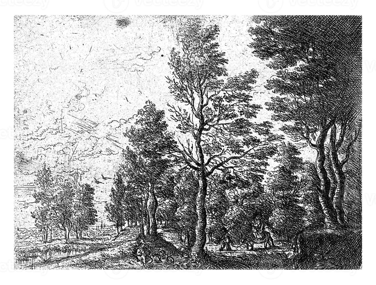 Landscape with a Man with a Donkey photo