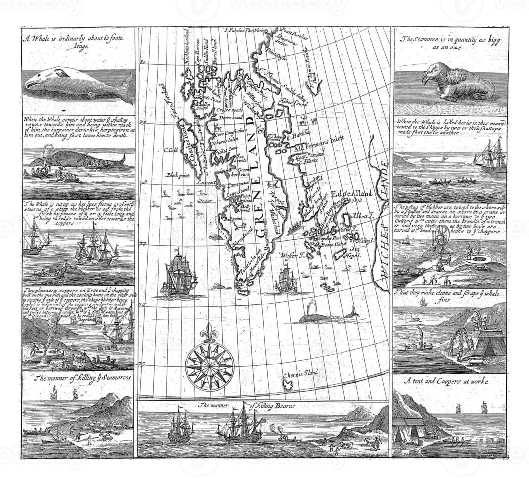 mapa de Spitsbergen desde Thomas borde, 1625 foto