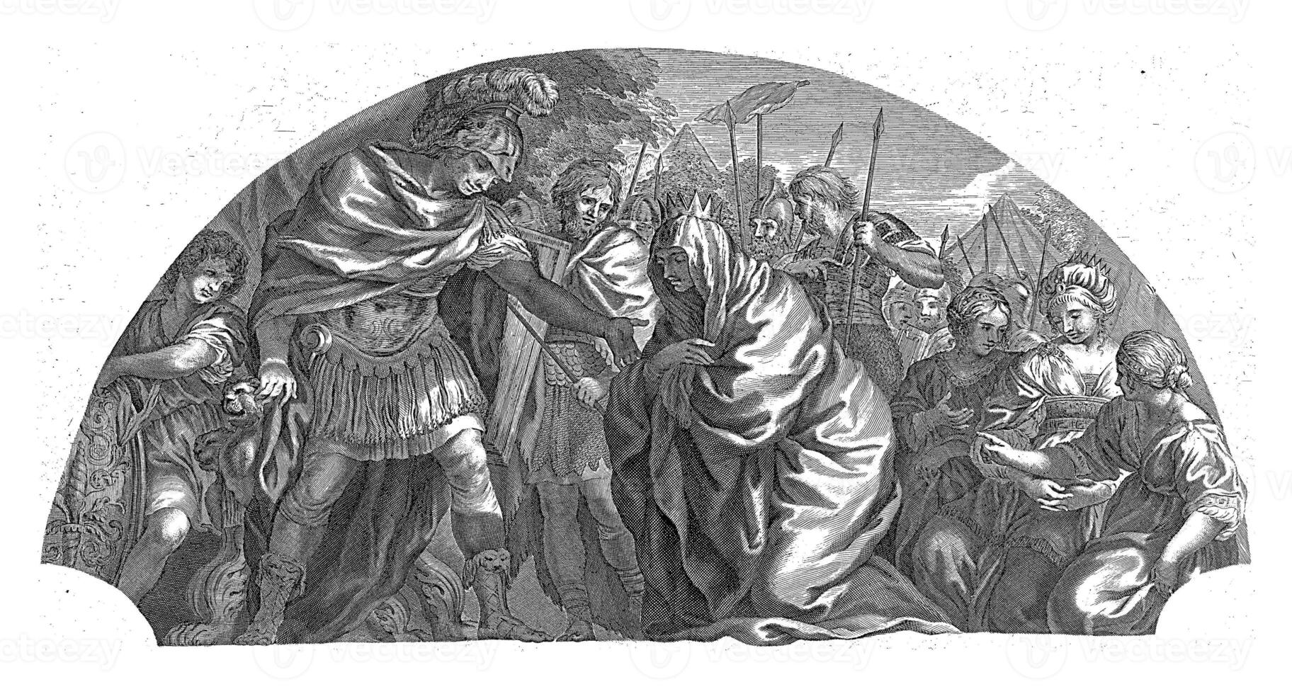 Generosity of Alexander the Great, Conrad Lauwers, after Pietro da Cortona, 1642 - 1658 photo