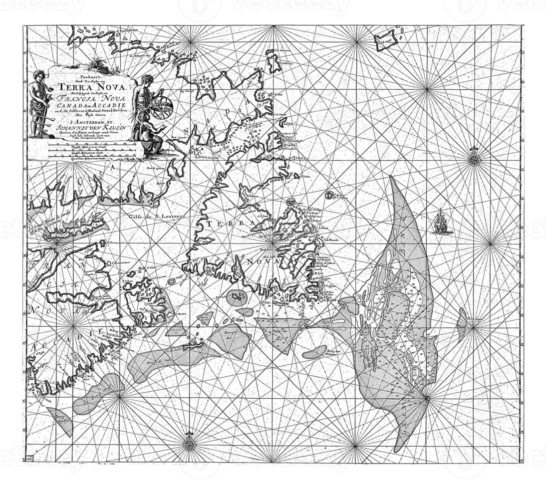 Passport map of Newfoundland, Labrador and Nova Scotia, Jan Luyken photo