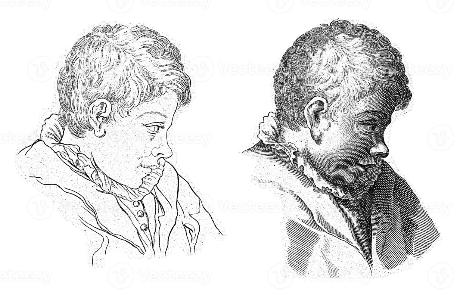 Study of the side of the head of a boy with a collar photo