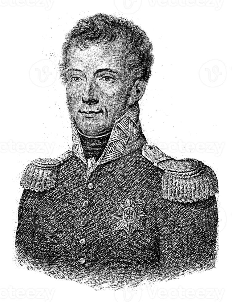 Portrait of Willem I Frederik King of the Netherlands, Willem van Senus, after Evert Maaskamp, 1814 - 1843 photo