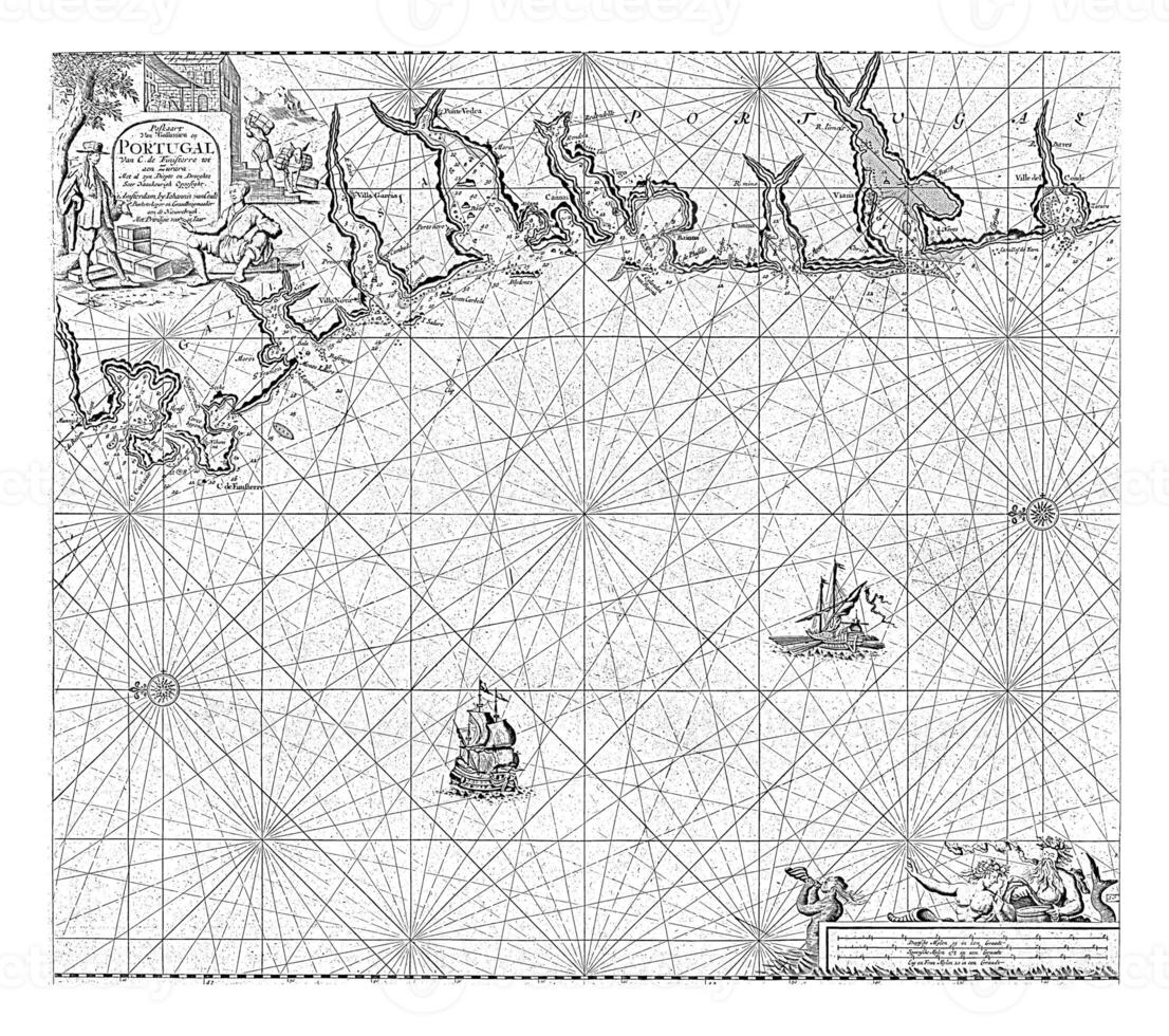 Passport map of part of the south coast of Portugal, Jan Luyken photo