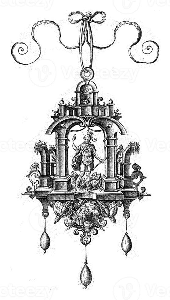 Pendant pendeloque with Mars, Hans Collaert I, after Monogrammist EVG photo