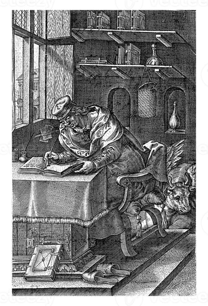 Evangelist Lucas, Johannes Wierix, after Pieter van der Borcht I, 1573 photo
