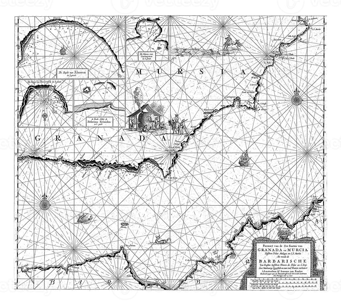 Nautical chart of the Mediterranean coast of Spain and Morocco, Jan Luyken photo