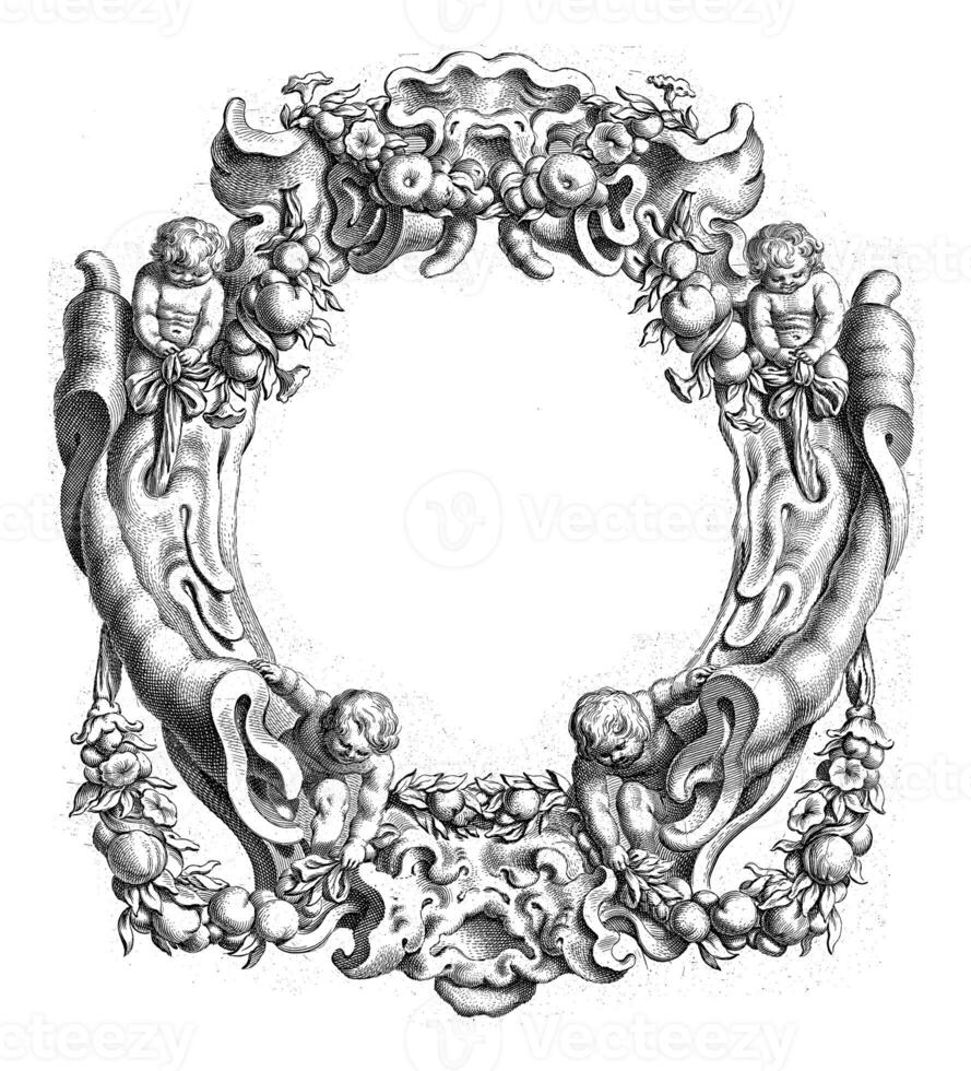 Cartouche with lobe ornament photo