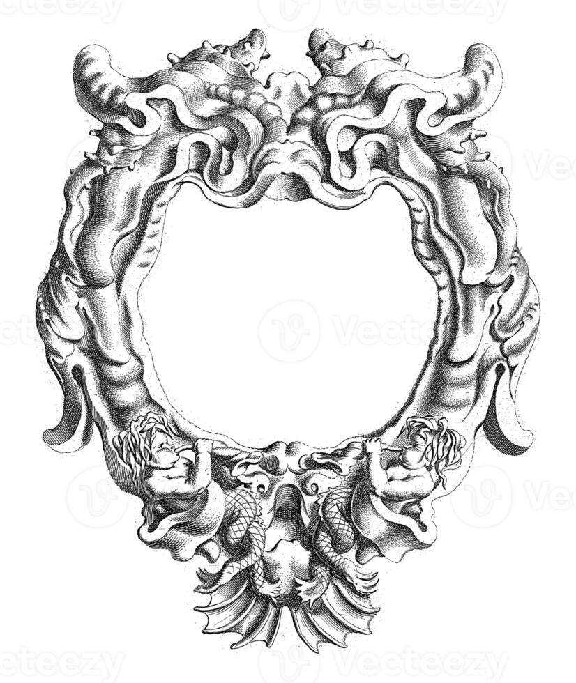 Cartouche with lobe ornament photo