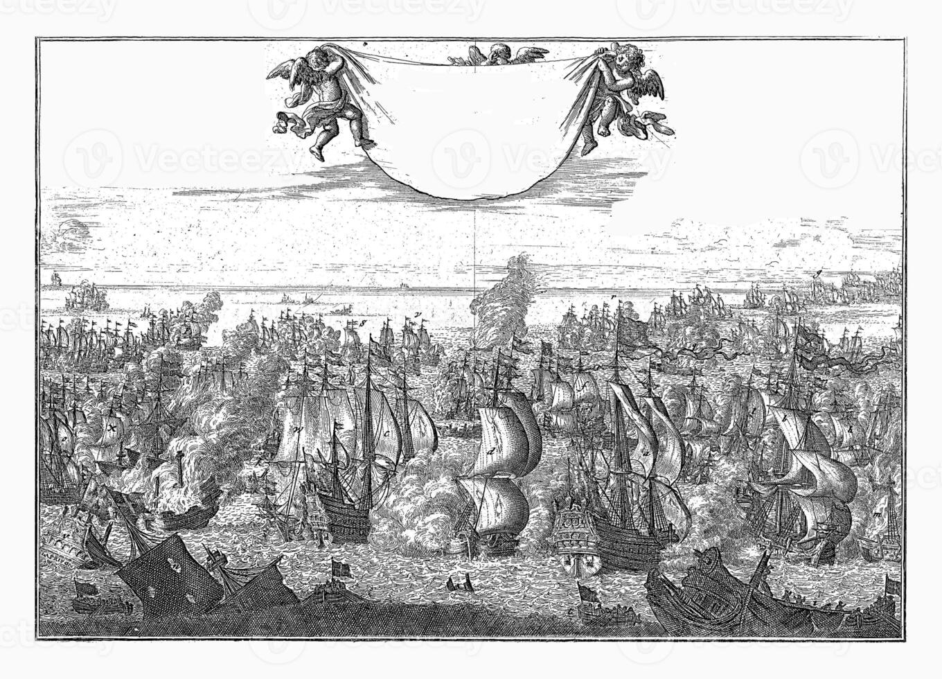 Battleship at Kijkduin, 1673, Jan Luyken, 1688 photo