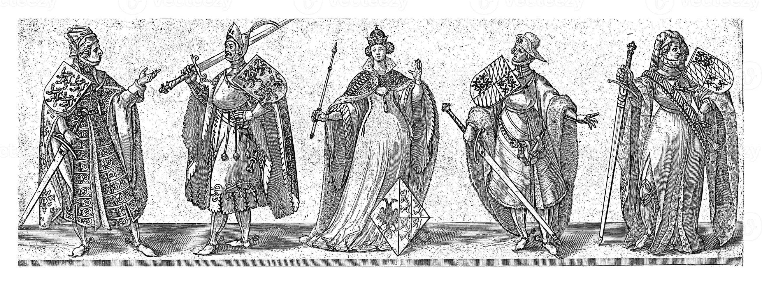Counts Willem XXII and Willem XXIII, Countess Margaretha XXIV and Counts Willem XXV, Albrecht XXVI photo