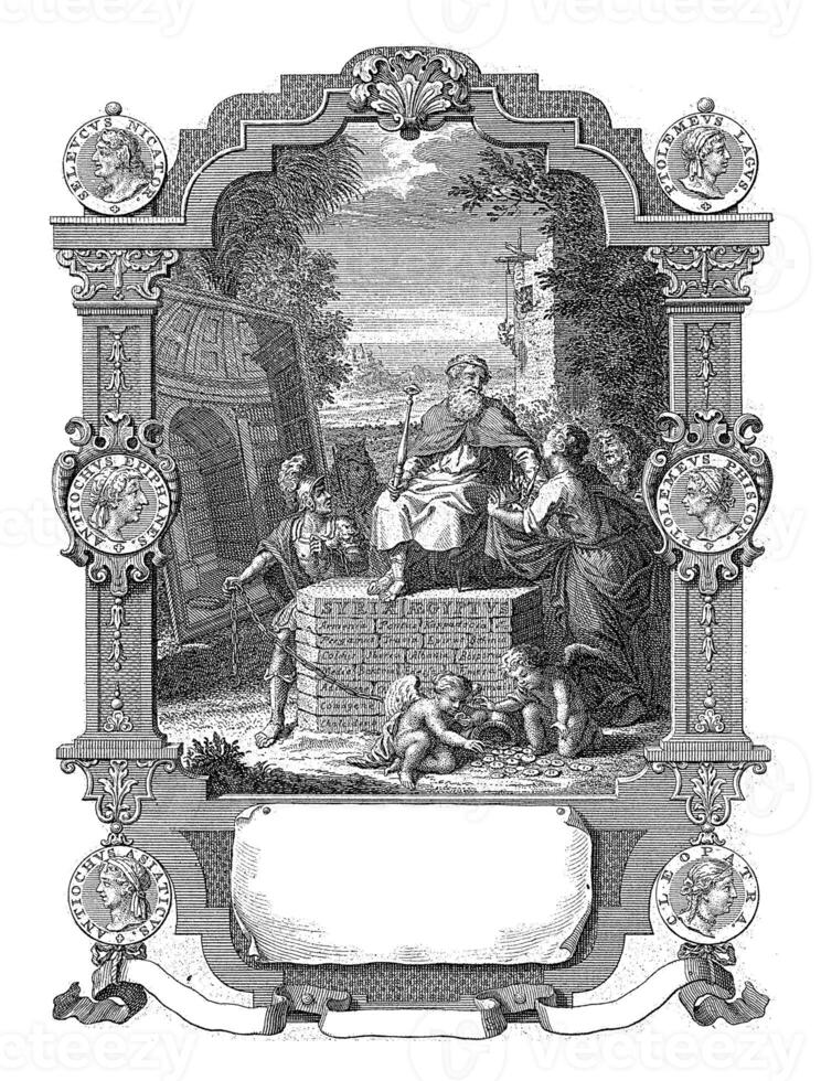 Cartouche with allegory of the history of Syria and Egypt photo