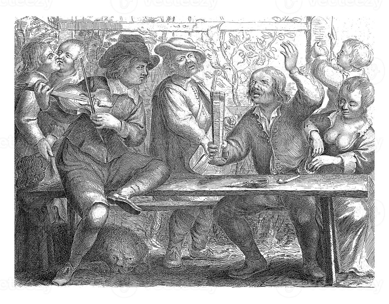 Musicians and Drinker in an Inn, William Young Ottley, after Jan Miense Molenaer photo