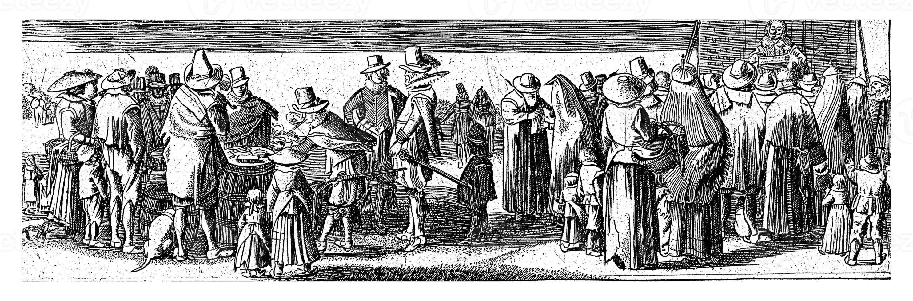 Quack, with elegantly dressed bystanders, Jan van de Velde photo