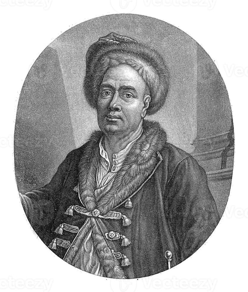 retrato de jacob camioneta schuppen con piel gorra, ene camioneta der Brujas posiblemente, 1714 foto