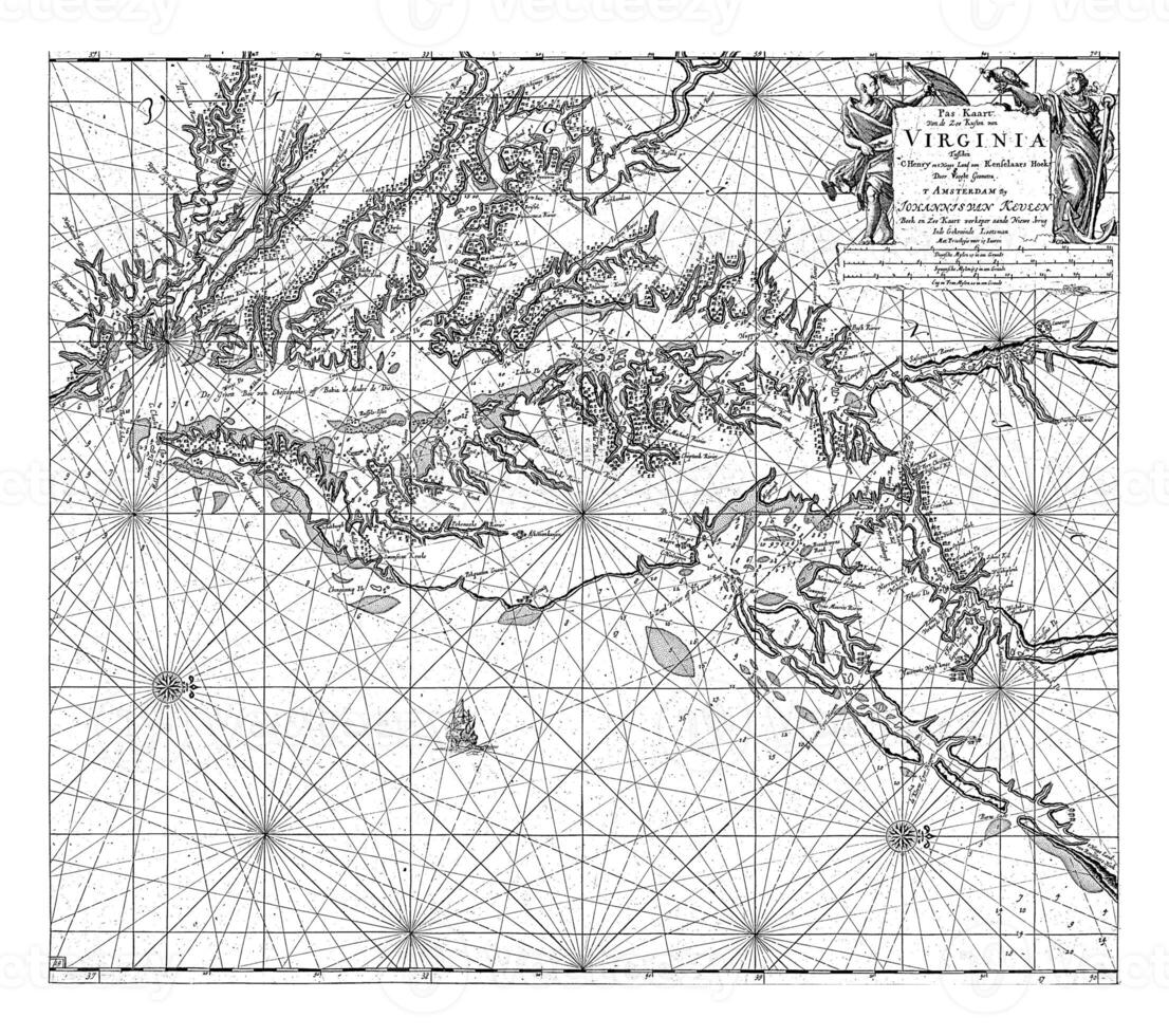 pasaporte mapa de parte de el costa de Virginia, ene luyken foto