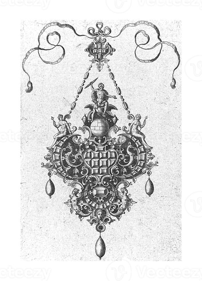 Pendant with Zeus on an eagle, anonymous, after Hans Collaert I, 1581 photo