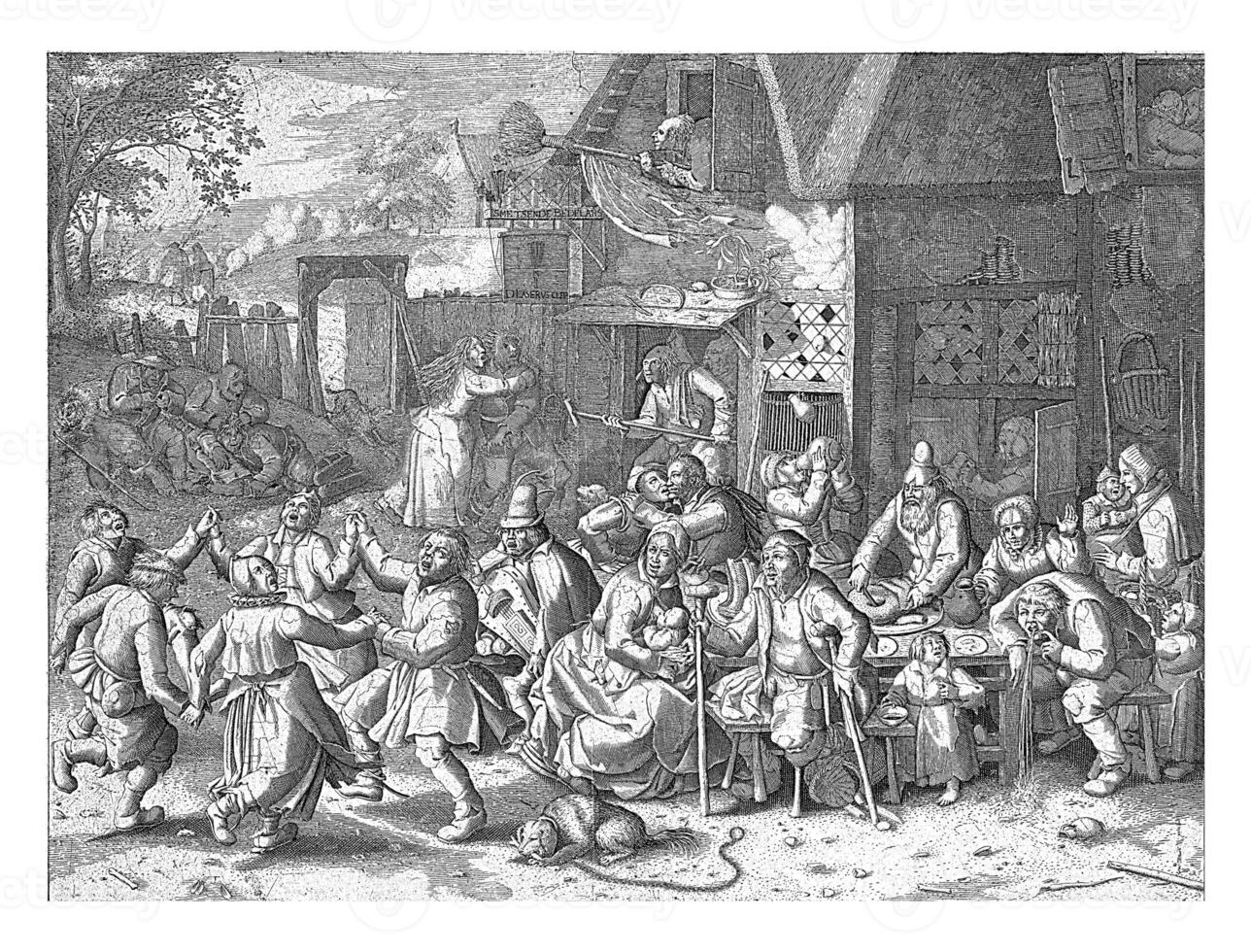 Beggars Brass, Pieter Serwouters, after David Vinckboons I, 1673 - 1709 photo