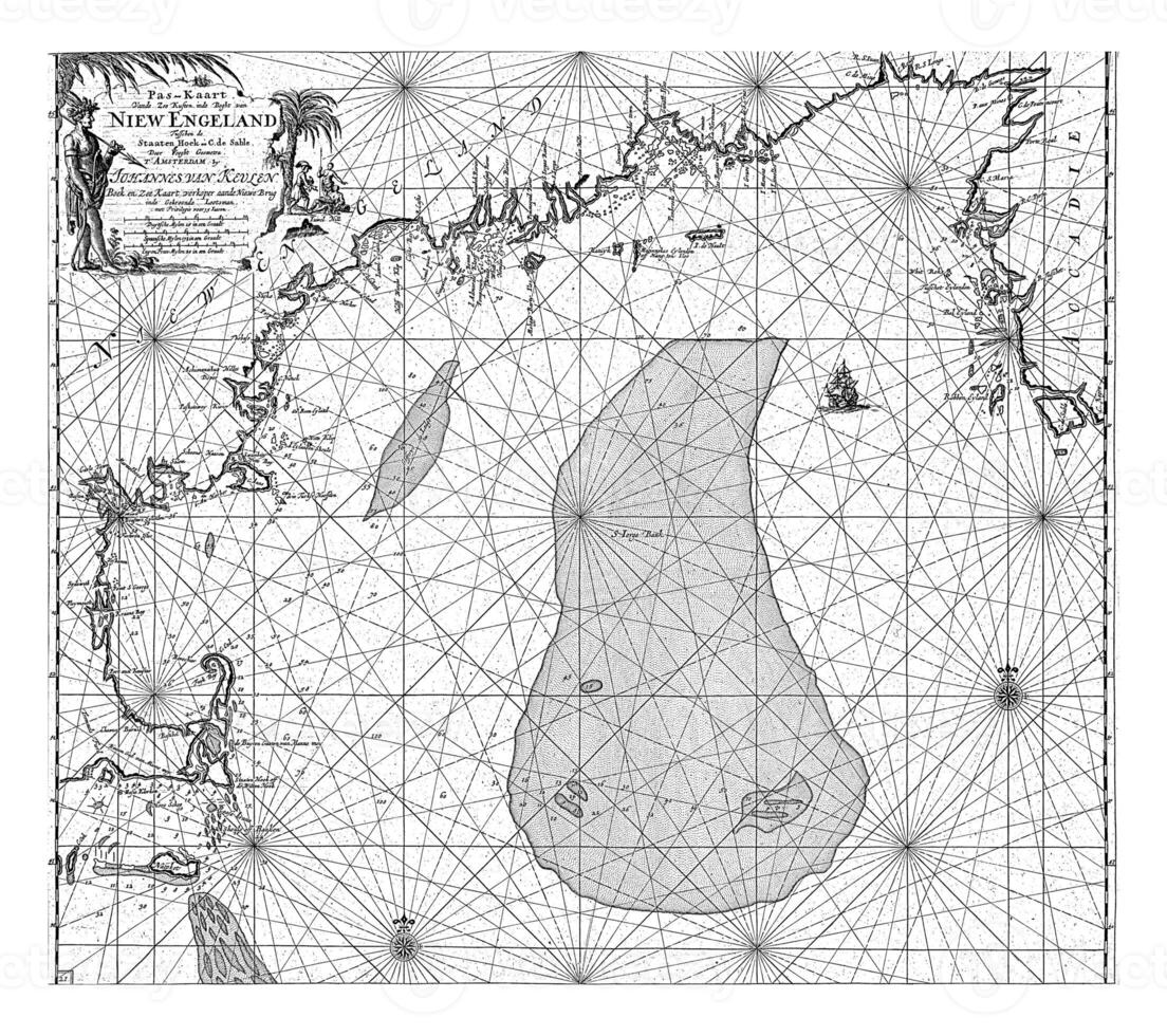Passport map of part of the east coast of the United States and Canada, Jan Luyken photo
