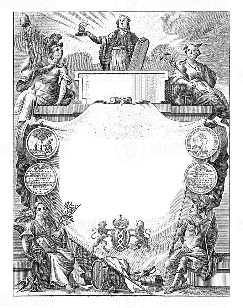 Gunner's bill of Captain Johan van Soestdijk with allegory of Holland photo