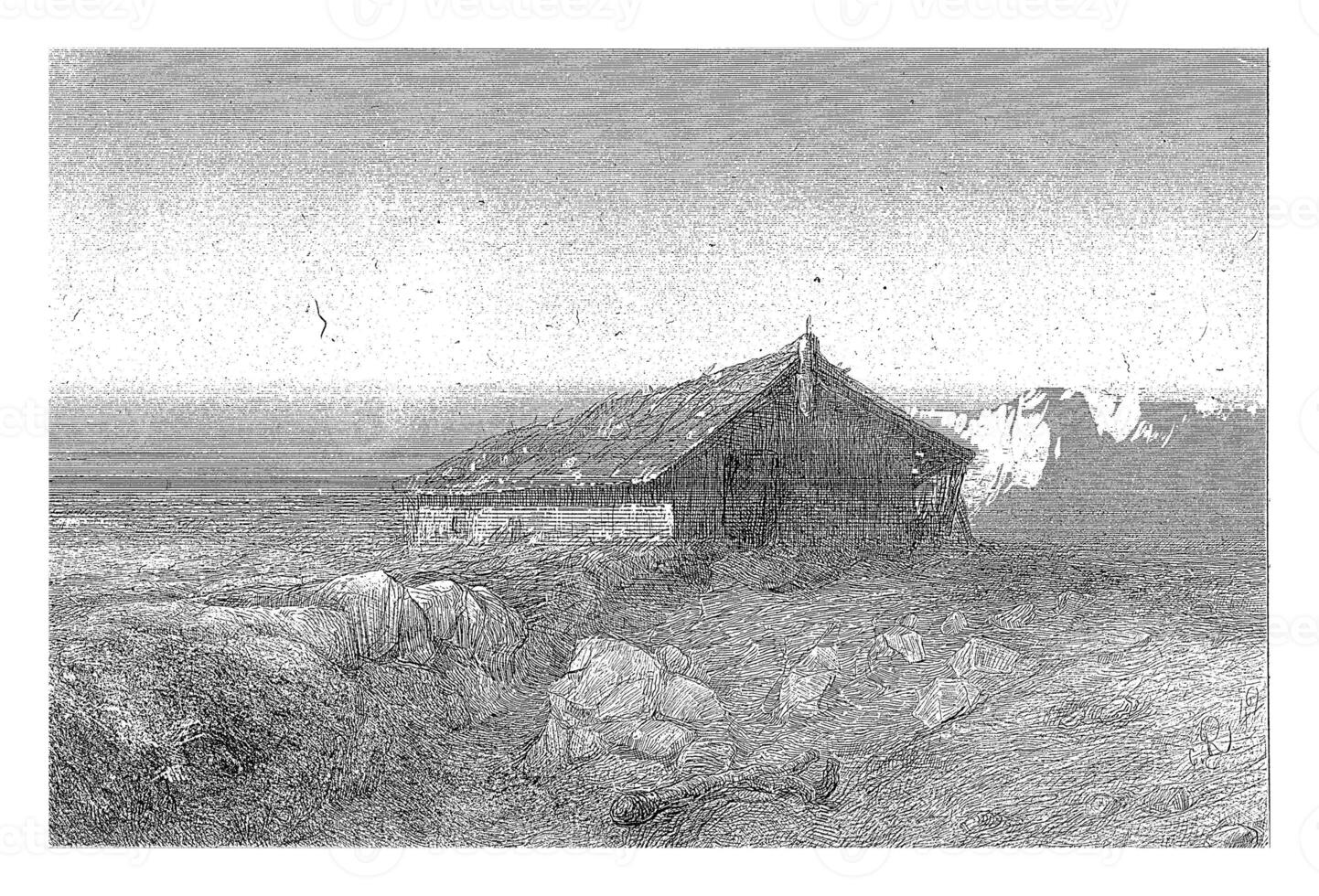 llanura con un cabina, Charles rochussen, 1842 foto