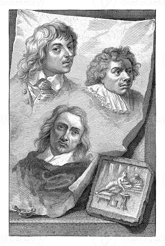 Portraits of Jan Lievens, Anthonie Palamedesz. and Erasmus Quellinus photo