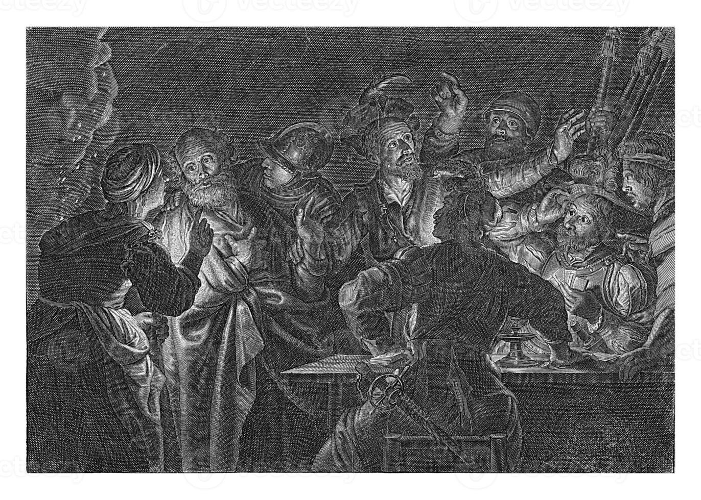 Denial of Peter, Schelte Adamsz. Bolswert, after Gerard Seghers, 1596 - 1709 photo
