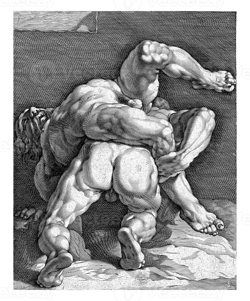 Two wrestlers, Jan Harmensz photo