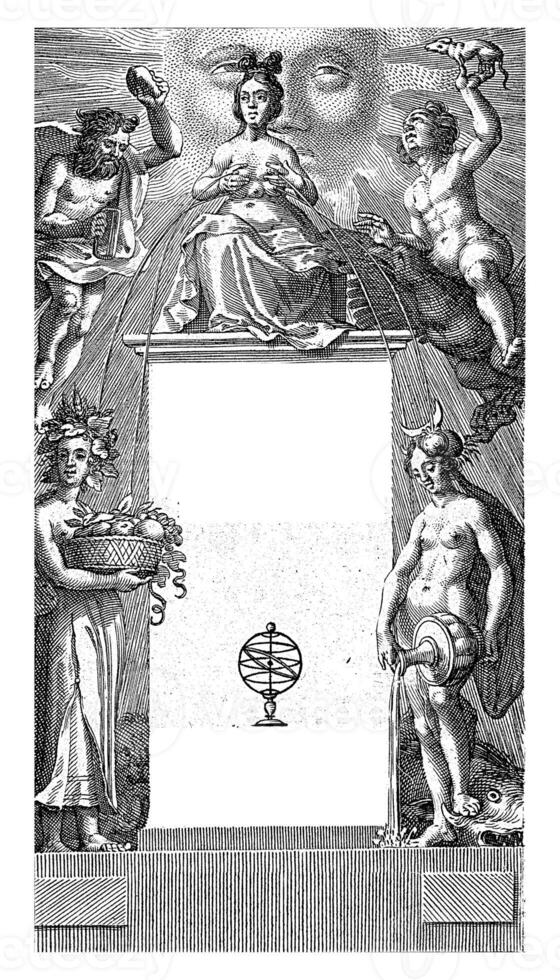 Allegorical representation with the four elements photo