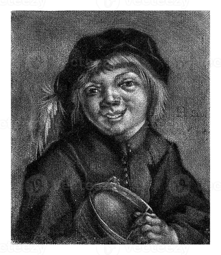 Boy with a Bowl and a Spoon photo